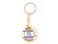 Gold Key Ring with Swivel Center  Decorative Blue and White Flag of Israel