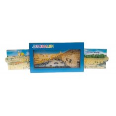 Wood Magnet with Slide-Open Sides, Colorful  Western Wall, Old City of Jerusalem