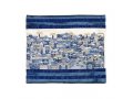 Yair Emanuel Embroidered Prayer Shawl Bag, Panoramic Jerusalem  Blue