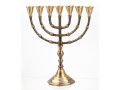 7-Branch Menorah, Dark Gold Brass with Antique Look - Choice 10