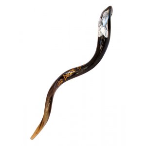 Hand Painted Yemenite Shofar with Prayer for Jerusalem