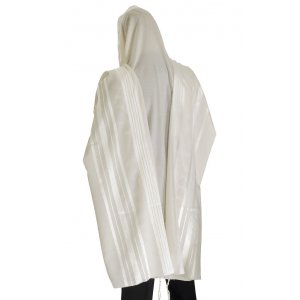 Prima A.A. Wool Prayer Shawl with White Stripes - Talitania