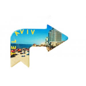 Arrow Shape Pointing to Tel Aviv - Ceramic Magnet