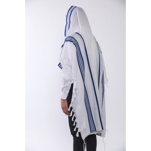 Victory LaMenatzeach Wool Tallit Non Slip Prayer Shawl - Royal Blue