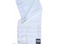 Acrylic Non-Slip Prayer Shawl, Checkerboard Textured Weave  White and Silver Stripes