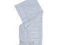 Acrylic Non-Slip Prayer Shawl, Checkerboard Textured Weave  White on White Stripes