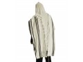 Acrylic Tallit Prayer Shawl with Black and Silver Stripes - Talitania