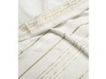 Acrylic Tallit Prayer Shawl with White and Gold Stripes - Talitania