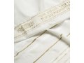 Acrylic Tallit Prayer Shawl with White and Gold Stripes - Talitania