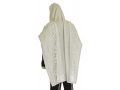 Acrylic Tallit Prayer Shawl with White and Silver Stripes - Talitania