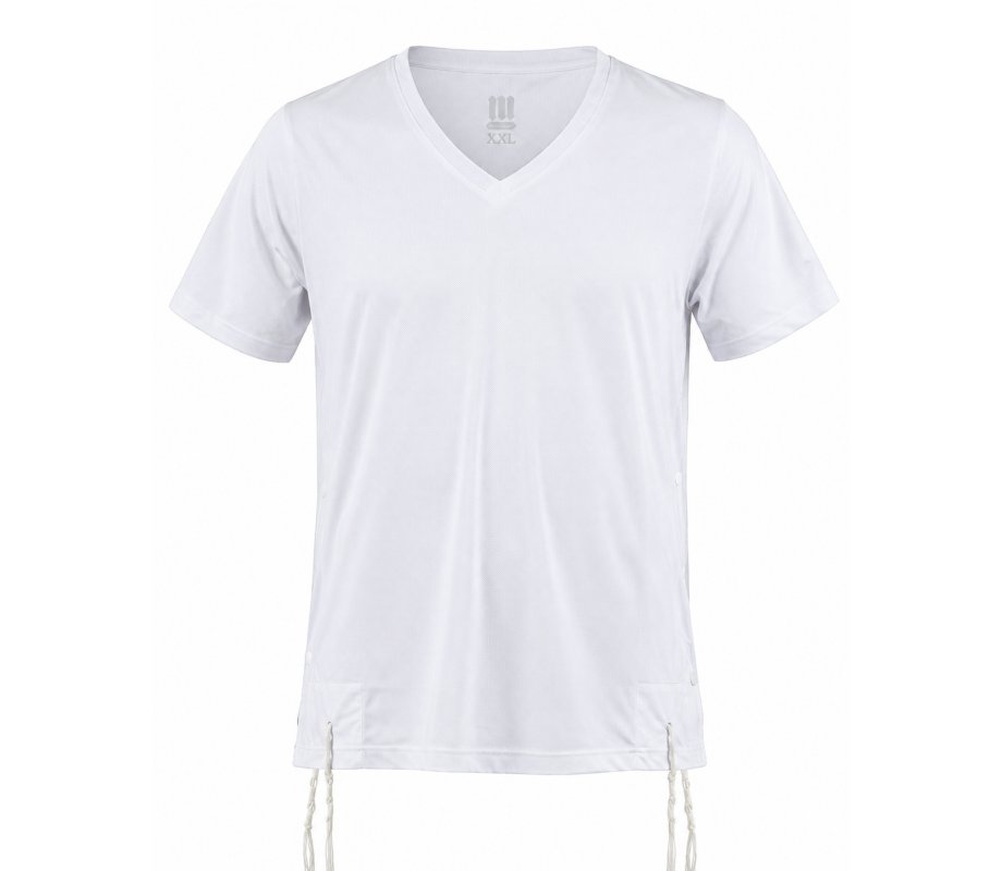 Adult Dry-Fit T-Shirt with Tzitzit Attached - White
