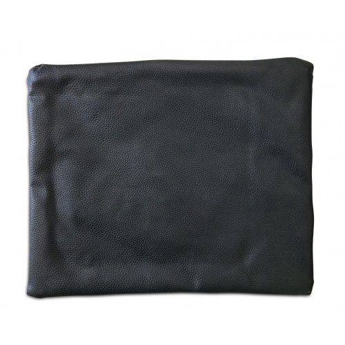 Black Faux Leather Tallit and Tefillin Bag Set, Embroidered - Breslev Flames