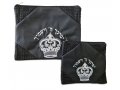 Black Faux Leather Tallit and Tefillin Bag Set, Embroidered - Priestly Blessing