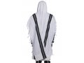 Black with Herringbone Stripe Shabbat Wool Tallit Non Slip Prayer Shawl