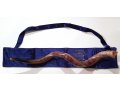 Blue Velvet Pouch for Yemenite Shofar - Gold Embroidered Jerusalem & Star of David