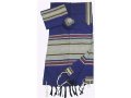 Blue with Colored Stripes Handwoven Cotton Prayer Shawl Tallit Set - Gabrieli