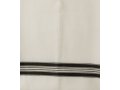 Boys and Mens White Wool Tallit Katan Without Center Fringes - Black Stripes