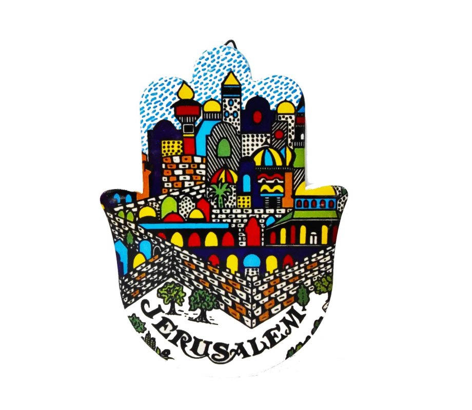 Ceramic Plaque for Wall or Table, Jerusalem Images in Armenian Art Style