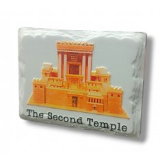 Ceramic Textured Magnet - View of Second Temple Covered in Gold