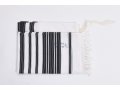 Chabad Wool Non Slip Prayer Shawl - Black Stripes and Standard Tzitzit in Corners (Default