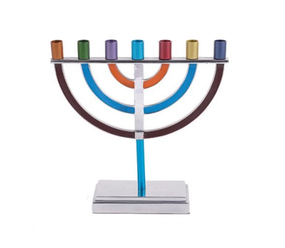 Classic Design Seven Branch Menorah, Multicolor - Yair Emanuel