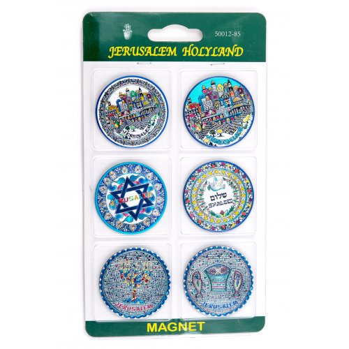 Colorful Metallic Armenian Style Magnets from Israel - 6 in pack