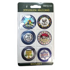 Colorful Metallic Magnets from Israel - 6 in pack