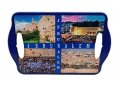 Colorful Serving Tray Displaying Four Famous Tourist Sites in Jerusalem