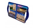 Colorful Serving Tray Displaying Four Famous Tourist Sites in Jerusalem