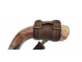 Custom Text Personalized Leather Shoulder Strap Carrying Yemenite Shofar Kudu Horn