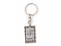 Dog Tag Key Ring with Star of David in Frame and 