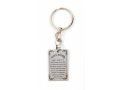 Dog Tag Key Ring with Travelers Prayer in Hebrew in Frame - Stainless Steel