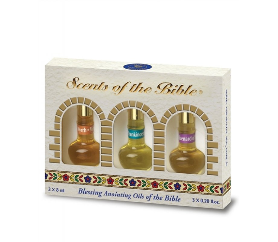 Ein Gedi Trio Set of Anointing Oil, Myrrh, Spikenard and Frankincense