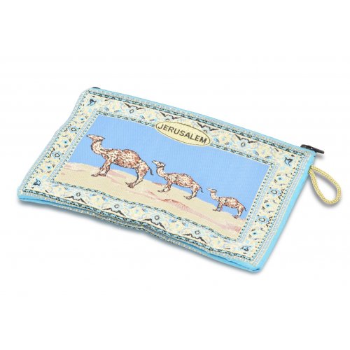 Embroidered Fabric Purse, Choice of Sizes  Jerusalem Camel Design