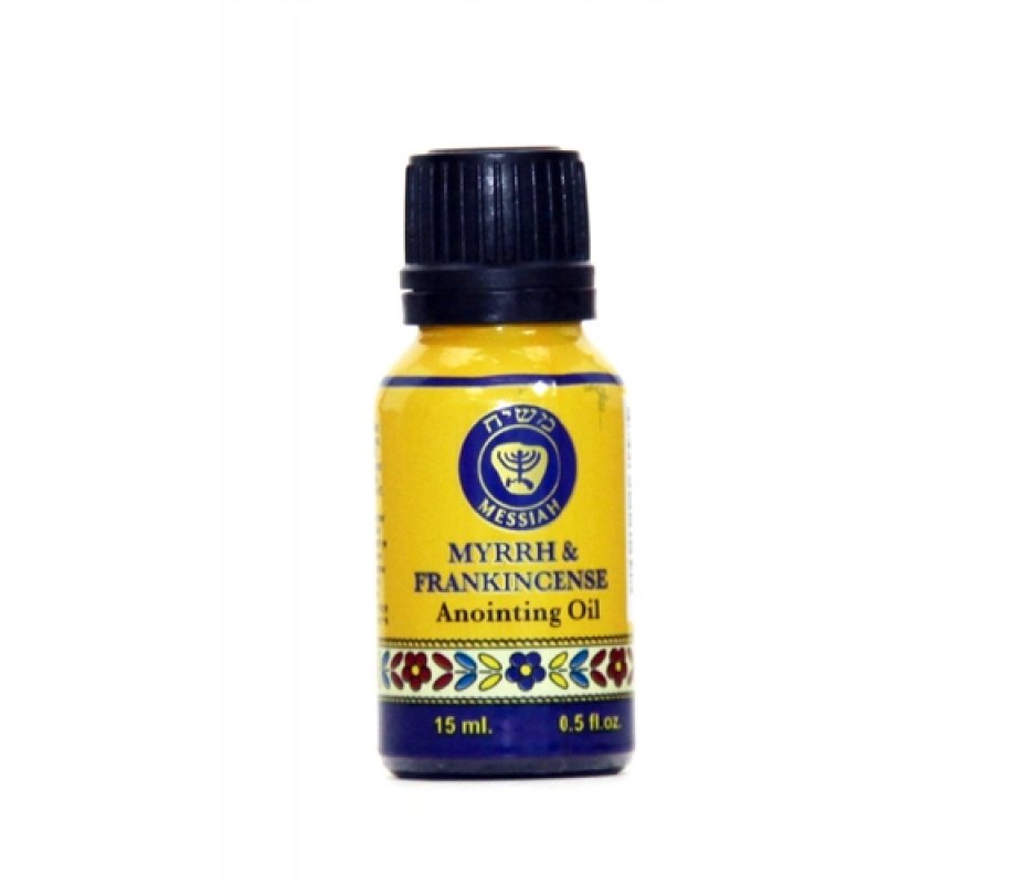 Frankincense and Myrrh - Essence of Jerusalem Anointing Oil Cobalt Bottle 15 ml.