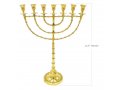 Gleaming Gold Brass Extra Large Seven Brass Menorah, Decorative - 22