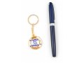 Gold Key Ring with Swivel Center  Decorative Blue and White Flag of Israel