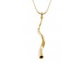 Gold Tone Kudu Yemenite Shofar Necklace Pendant Rhodium Plated