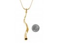 Gold Tone Kudu Yemenite Shofar Necklace Pendant Rhodium Plated