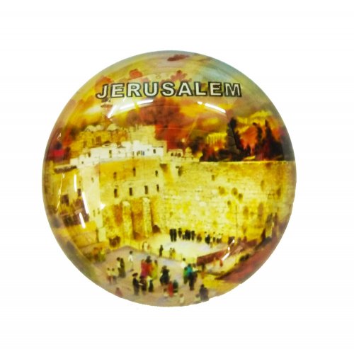 Golden Western Wall - Rounded Glass Magnet