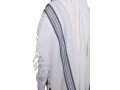 Hallel Non Slip Wool Non Shawl - Blue Stripes