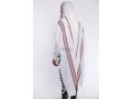 Hallel Non Slip Wool Non Shawl - Bordeaux Stripes