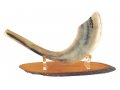 Hand Crafted Wood Shofar Stand with Lucite Clips - For Rams Horn 11-18 Inches long