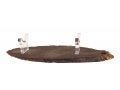 Hand Crafted Wood Shofar Stand with Lucite Clips - For Rams Horn 11-18 Inches long