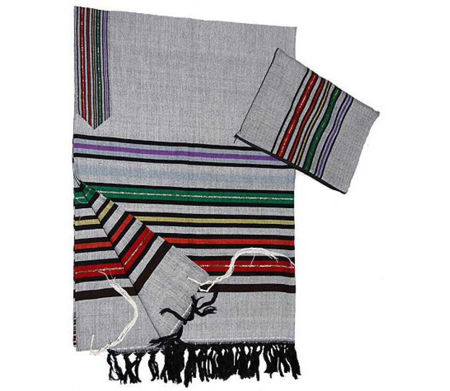 Josephs Coat Handwoven Wool Prayer Shawl Set - Gabrieli