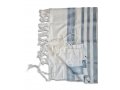 Lightweight Non-slip Prayer Shawl with Light Blue Stripes - Barak of Talitnia