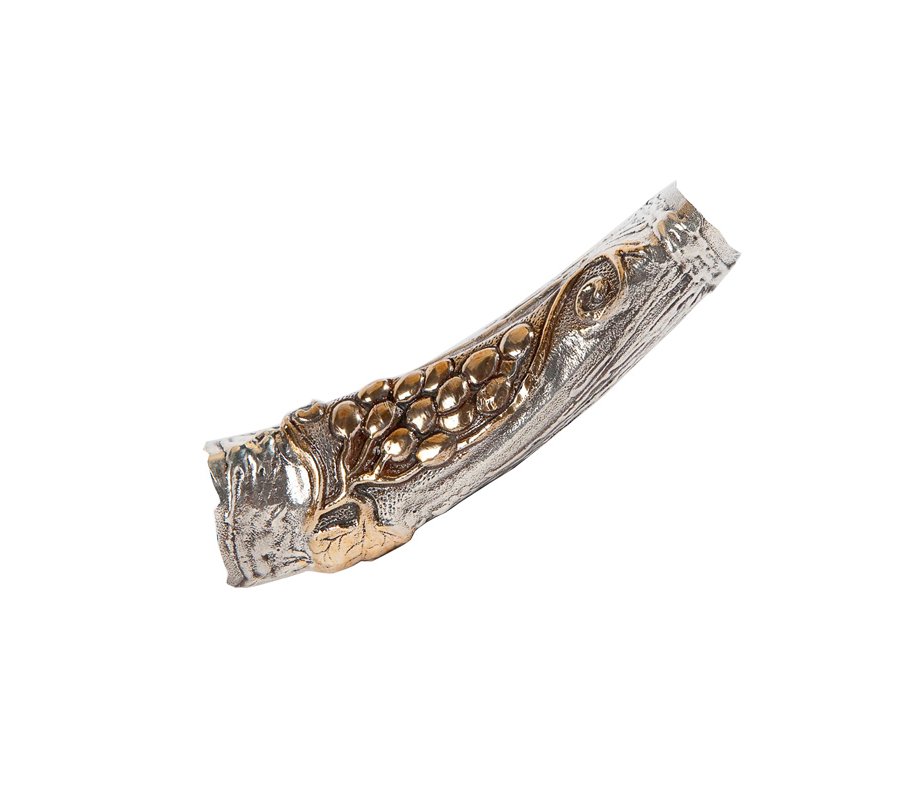 Lion of Judah with Crown Silver Yemenite Shofar