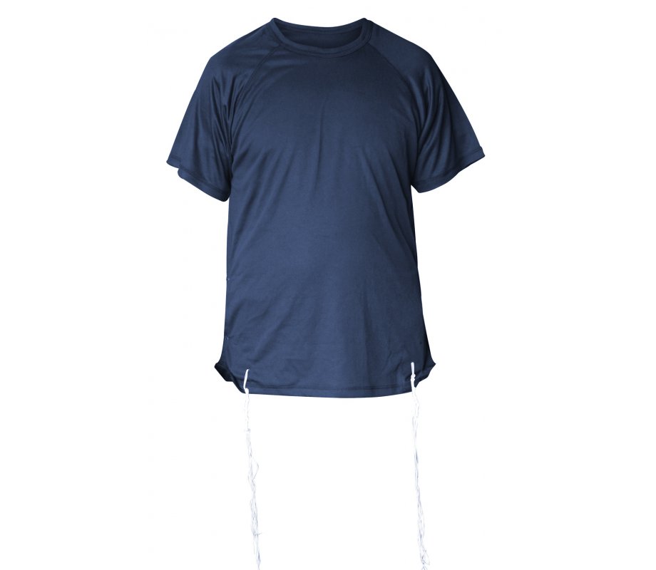 Mens Dry-Fit T-Shirt with Kosher Tzitzit Attached - Dark Blue