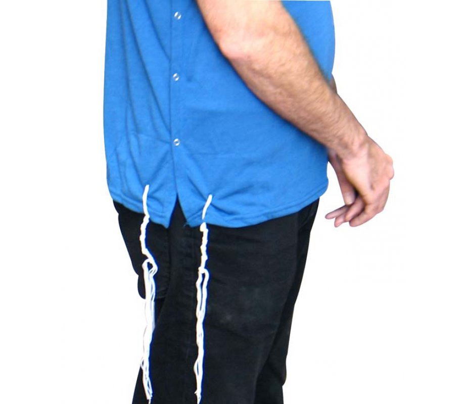 Mens T-Shirt with Attached Kosher Tzitzit - Royal Blue