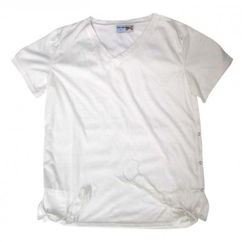 Men's T-Shirt with Attached Kosher Tzitzit - White